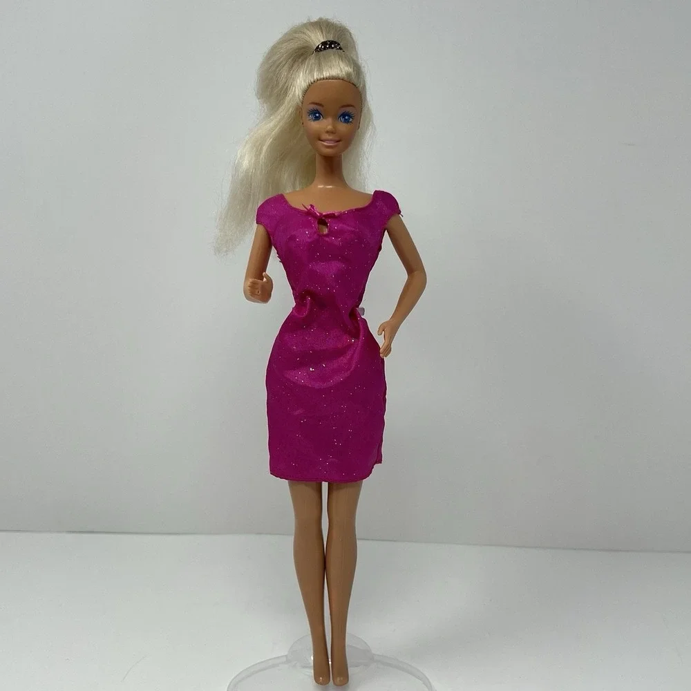 Barbie Fashionista Doll Edition‎ 1966 Blonde Hair Collectible OOAK in pink dress